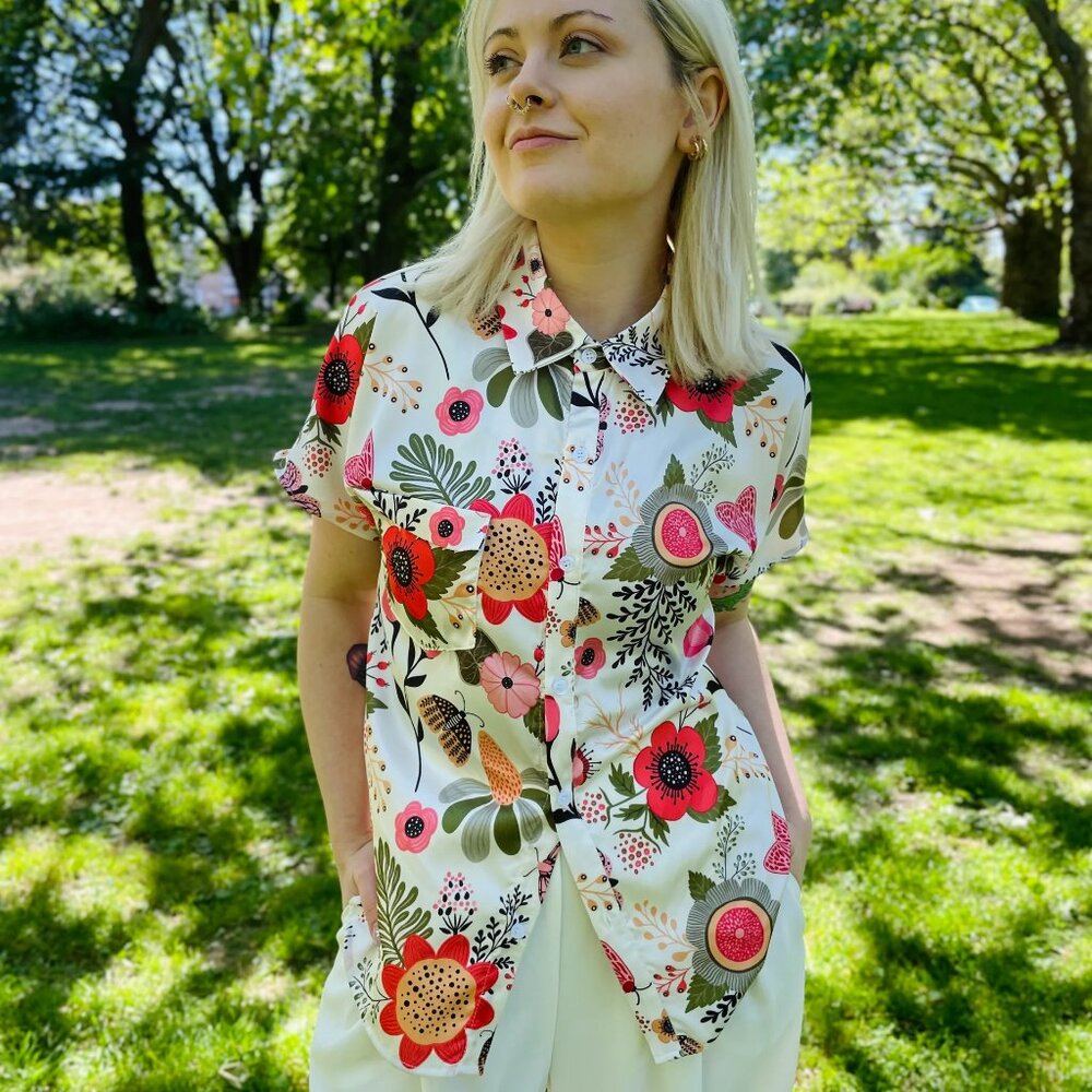 Hemloya Simone Top - Retro 70S Floral